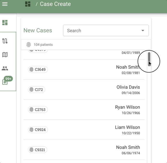 Scroll and Select Client